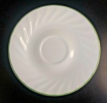 Corelle Callaway Calloway Ivy Saucer Replacement White Swirl Surface Green Rim - £4.50 GBP