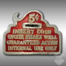 Vintage Belt Buckle 1979 5 Cents Insert Coin Unzip, Shake Well Guaranteed - £35.69 GBP