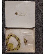 Smithsonian Institution .925 Jade Coin Pendant Asian 18&quot; Necklace Earrin... - $39.55