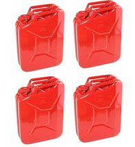 Lot (4) 5 Gallon Jerry Can Gasoline Steel Tank Military Style Storage Can Red - £136.98 GBP