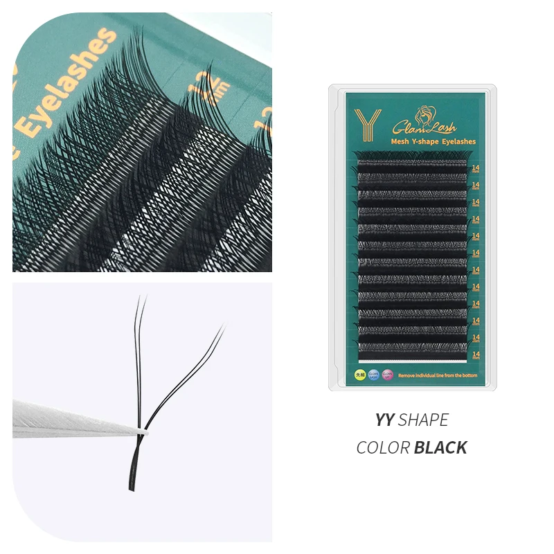 GLAMLASH Grafting false Eyelash Extension Wholesale Y YY Shape Premade Volume Fa - $34.17