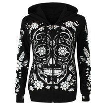Hoodies Sweatshirt Women Streetwear Skull Print Hoodie - £25.66 GBP