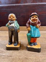 Old Man with Pipe Old Lady with Umbrella Figurine Made in Occupied Japan Ceramic - £22.80 GBP
