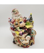 FITZ &amp; FLOYD Santas Workshop Cookie Jar of Santa Admiring the Toys Rare Vtg - $2,127.09 MXN