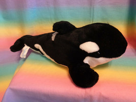 Sea World Souvenir Shamu Orca Killer Whale Plush Animal Black White 16&quot; - £9.99 GBP