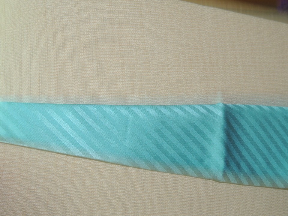Giorgio Armani Italy Neck Tie/Necktie Silk Teal Blue stripes 59"x3.75" Item image 3