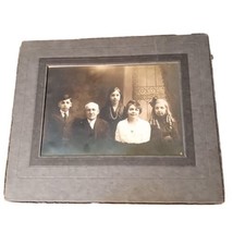 Vtg Antique 8&quot;x10&quot; Matted 5&quot;x7&quot; Black &amp; White Professional Family Picture  - £11.17 GBP