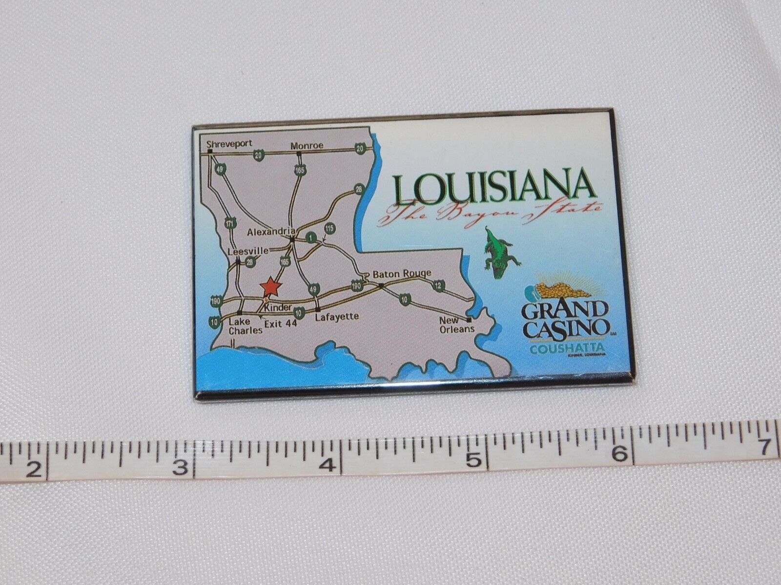 Louisiana The Bayou State Grand Casino 3&quot; x 2&quot; fridge magnet refrigerato... - $19.79
