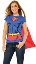 Rubie&#39;s Women&#39;s Dc Comics Supergirl T-shirt With Cape Adult Costumes Size Small - £15.10 GBP