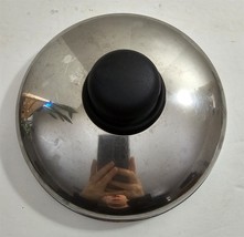 Vintage Stainless Steel Black Top Knob 7 1/4&quot; Round Pot Pan Replacement ... - $352.39 MXN