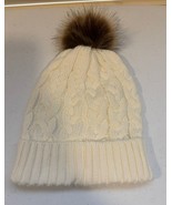 Women’s Beanie Pom Pom Hat With Cream Hat and Brown Pom Pom Warm Winter - $148.89 MXN