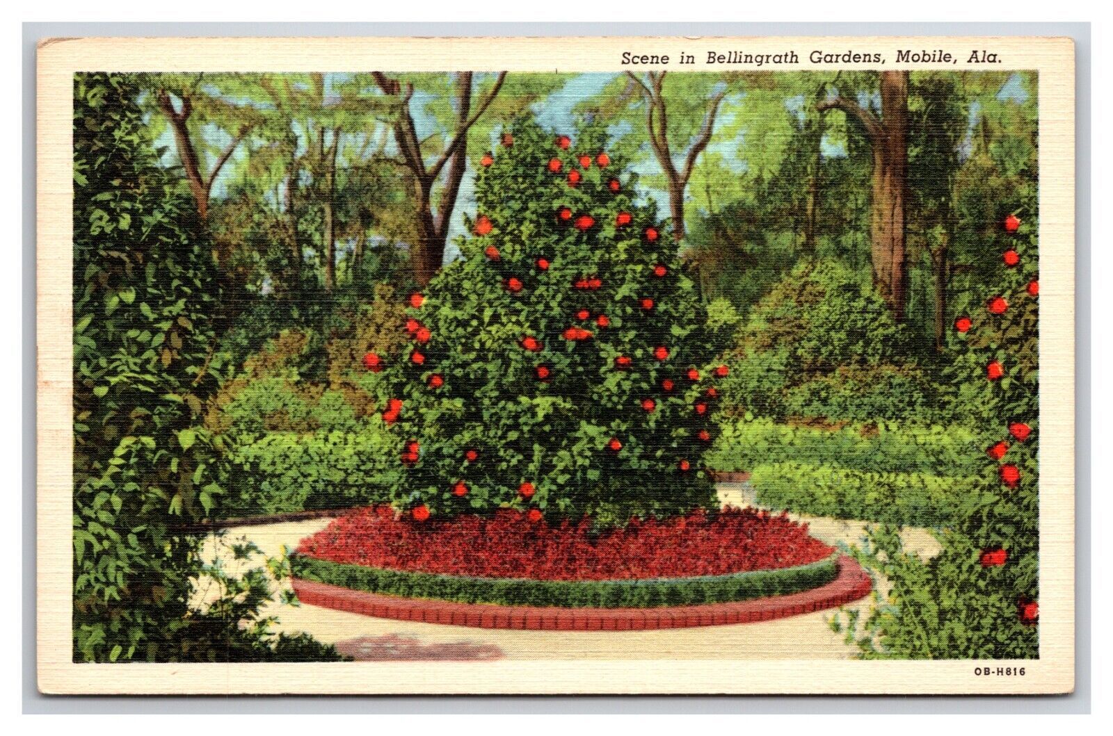 Primary image for Scene In Bellingrath Gardens Mobile Alabama AL UNP Linen Postcard Y14