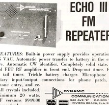 1975 Dynamic Communications Echo 3 FM Repeater Advertisement Electronics... - $368.38 MXN