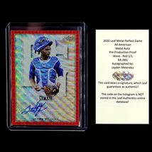 2020 Perfect Game Metal Pre-Production Proof Red Wave 1/1 Jayden Melendez w/ COA - £11.66 GBP