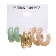 Cute Acrylic Earrings Set For Women Girls Fashion Sweet Colorful Resin Drop Earr - £10.50 GBP