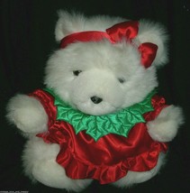 12&quot; Vintage 1994 Dayton Hudson Teddy Bear Christmas Stuffed Animal Plush Girl - £26.50 GBP