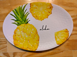 Tropical Pineapple Serving Platter Tray 20&quot; X 14&quot;  aloha Rustico 100% Me... - £15.16 GBP