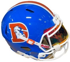 Denver Broncos Riddell Speed TB D FS Rep Helmet w/ Custom Eye Shield  Visor- No  - £148.06 GBP