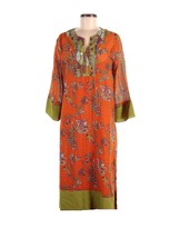 NWT Rara Avis by Iris Apfel Bird Floral Print Caftan in Orange Dress M - $81.18