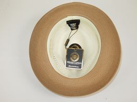 Men's Braid Straw style Fedora 2 Tone Hat by BRUNO CAPELO Giancarlo GI670 Beige image 5