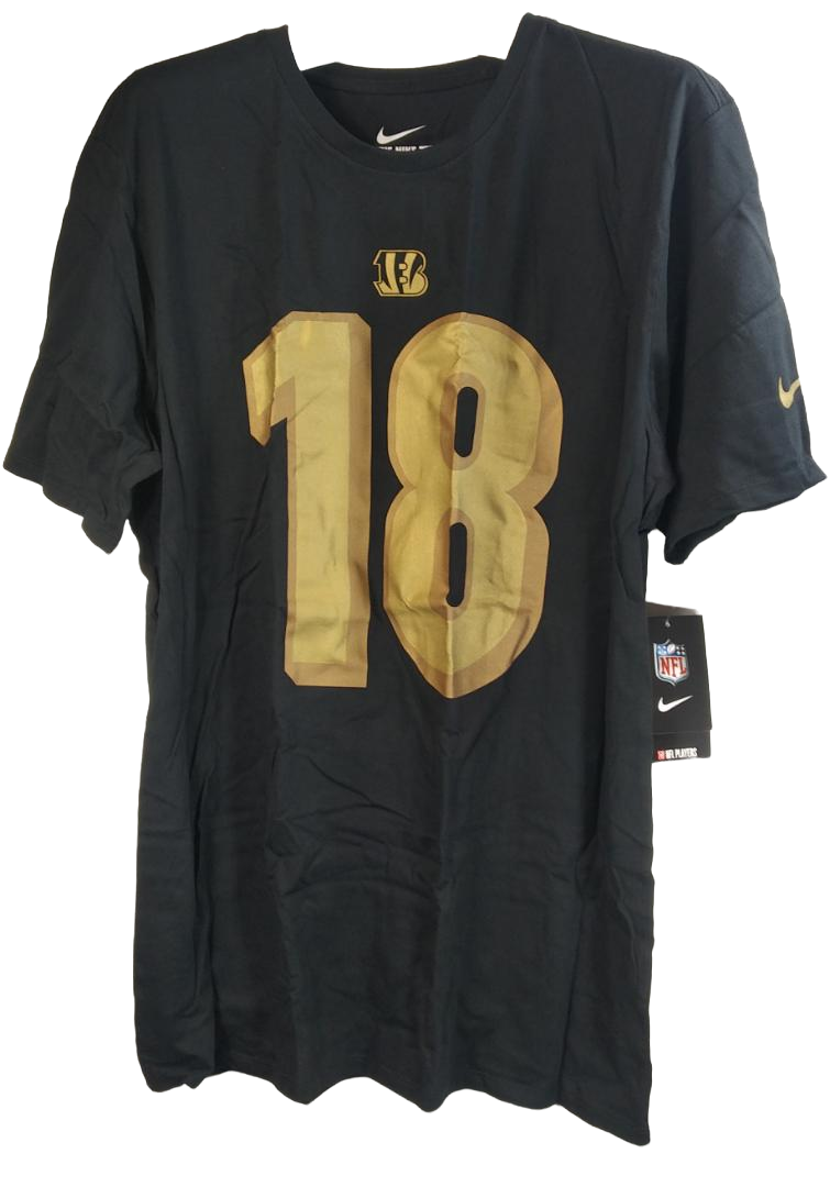 Primary image for Nike Men's AJ Green Cincinnati Bengals Black & Gold Short Sleeve T-Shirt - LARGE