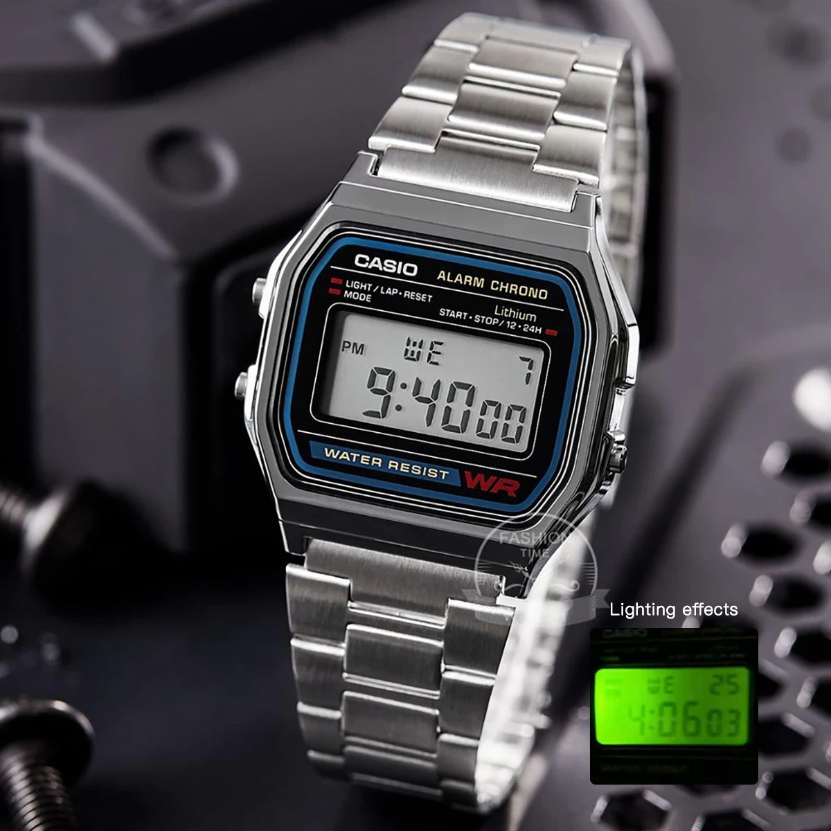 Watch  silver watch for men LED digital Waterproof Small square table  Wrist Wat - £79.93 GBP