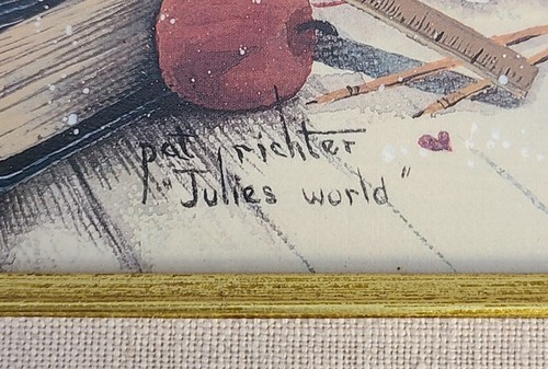 Pat Richter Art Print Julies World 16 x 14 inch Oak Frame Signed Great Condition Item image 3