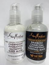 (2) Shea Moisture Gift Set Charcoal &amp; Coconut Overnight Glowing Sleep Mask 3.2 - £5.78 GBP