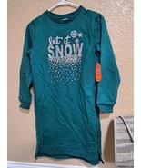 Wonder Nation Girls Green Sweatshirt Dress Sequin Let it Snow Size L (10... - $13.00