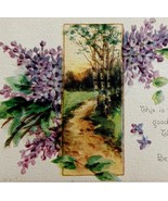 A Birthday Wish Greeting Postcard 1920s Gibson Art Co Purple Flowers PCBG3D - €17,15 EUR