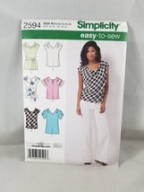 Simplicity Top Tie Belt Sewing Pattern 2594 Size 8-16 Six Variations Easy to Sew - £7.56 GBP