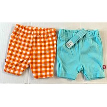 New Zutano Baby Infant SIze 6 months 2 Pair shorts Light Aqua Blue Orang... - $9.89