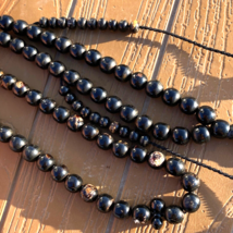 AAA natural 100 beads Black Coral Prayer beads Yusr yemen worry beads يسر مكاوي - £150.35 GBP