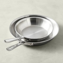 All-Clad  D5 Brushed 8 and 10 inch Fry pan Set with Nonstick Turner and Mitts - £141.66 GBP