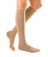 Duomed Soft Class 2 Compression Stockings Below Knee Open Toe Beige S - £31.55 GBP