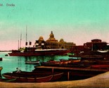 Vtg Cartolina 1906 Egitto Suez Dock Porta Said Barche Impresso Spediti - $9.16