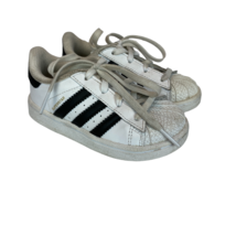 Adidas Superstar Sneaker Shoes Toddler Unisex 7 White Black Lace Up Ortholite - £17.67 GBP