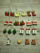 Lot of 22 Vintage Miniature Ceramic Christmas Ornaments Train Snowman Tree *READ - £19.16 GBP