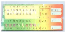 Jerry Garcia Band Konzert Ticket Stumpf Februar 5 1981 Lehigh University Pa - $69.28