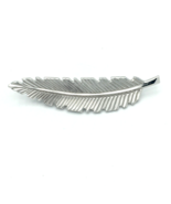 CHARLES REIS sterling silver feather brooch - vintage 2&quot; detailed pin CR CO - £23.53 GBP