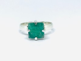 Square shape 3.12carat  natural emerald ring for women - $108.00