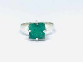 Square shape 3.12carat  natural emerald ring for women - £85.58 GBP