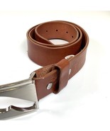 Puma Leather Golf Belt Mens M 90cm 40” Brown Big Buckle Logo - $284.83 MXN