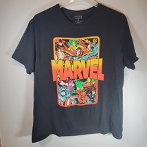 Marvel Comics Mens Shirt XL Classic Marvel Group Black Graphic Casual - $11.99
