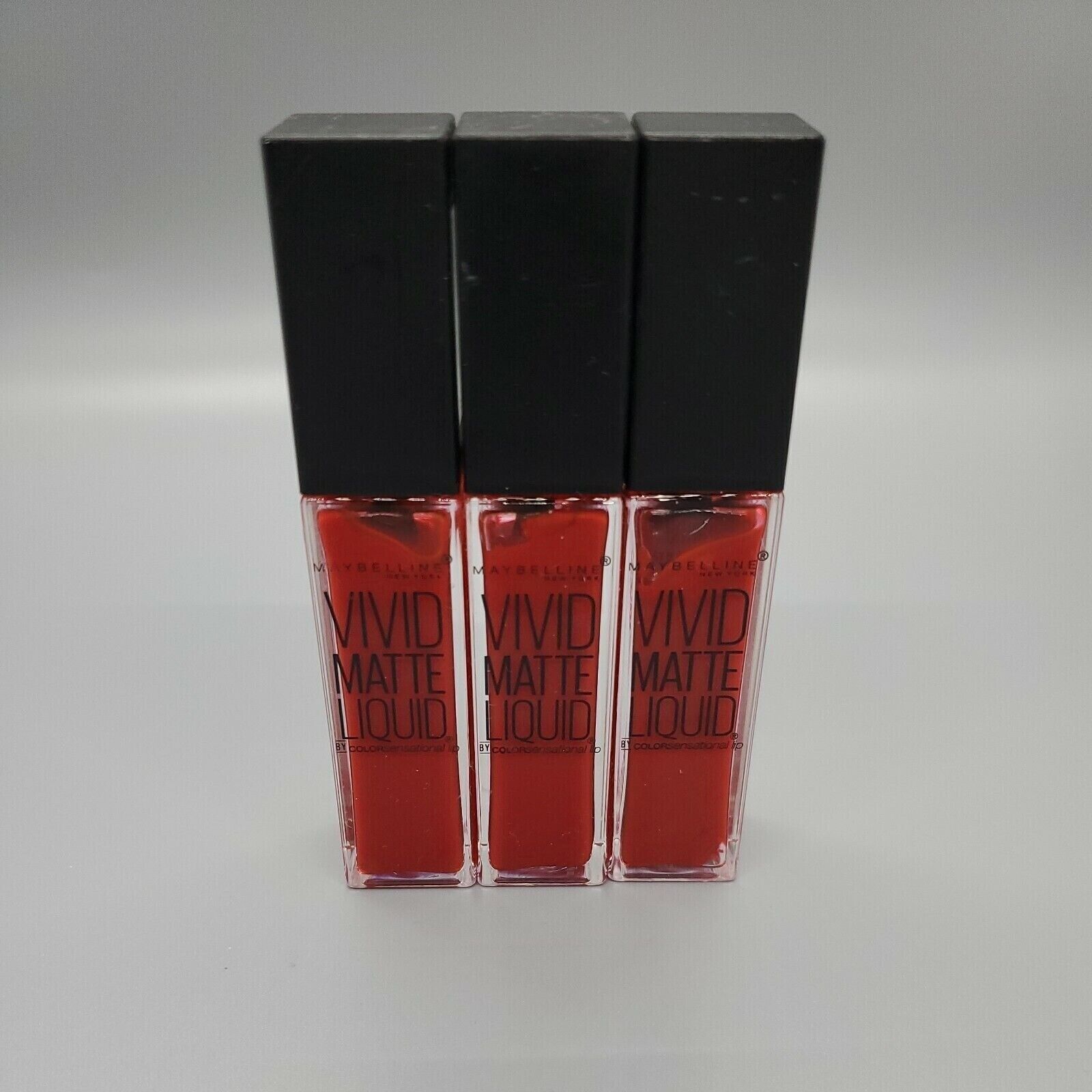 3 MAYBELLINE Vivid Matte Liquid Lip Color #35 Rebel Red - $8.79