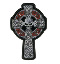 11&quot; Celtic Cross Skull Biker Embroidered Jacket Patch - £23.56 GBP