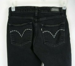 Levi&#39;s Black Mid Rise Skinny Embroidered Metallic Jeans Size 4M - £15.49 GBP