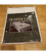 Vintage Quaker Place Cotton White Lace Tablecloth NOS 50x70” - €24,07 EUR