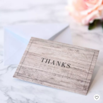 Mari-Mi WOODGRAIN THANK YOU CARDS 50 COUNT  - £11.57 GBP