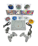 Official Sony PlayStation 1 PS1 Console Complete, 2 Controllers, 12 game... - $103.55